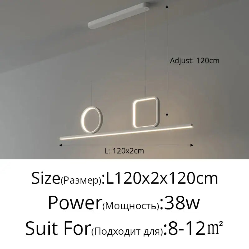Modern minimalist decorbites crystal chandelier pendant light with white finish and oval and square LED shapes for living rooms