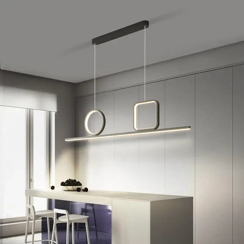 Modern minimalist black pendant light fixture with geometric led elements for decorbites crystal chandelier pendant