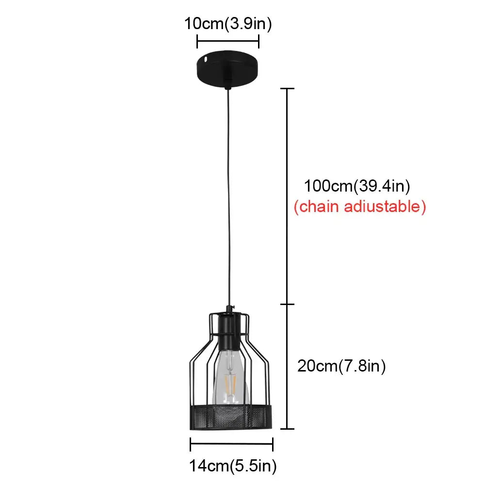 Black metal cage pendant light with clear glass bulb showcasing decorbites crystal chandelier for elegant dining decor