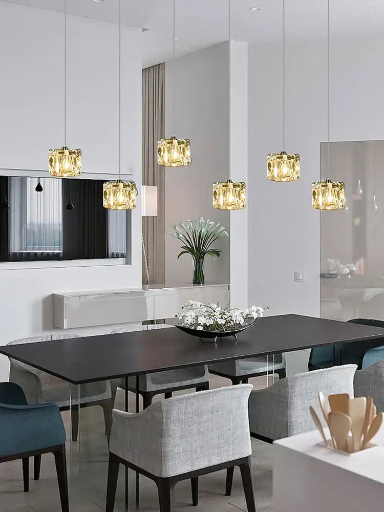 Five golden faceted glass pendant lights from decorbites crystal chandelier pendant light for modern dining room lighting