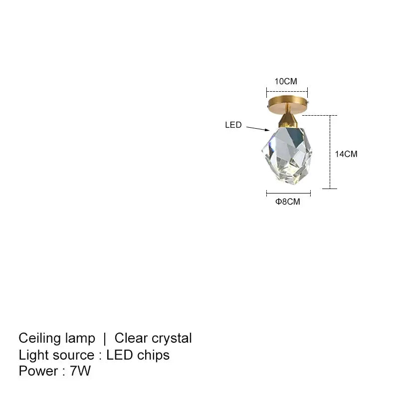 Clear crystal chandelier pendant with gold-toned base and led light source from DecorBites pendant lights collection