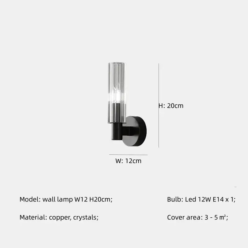 Modern black copper pendant lights with clear crystal glass shade from DecorBites crystal chandelier pendant collection