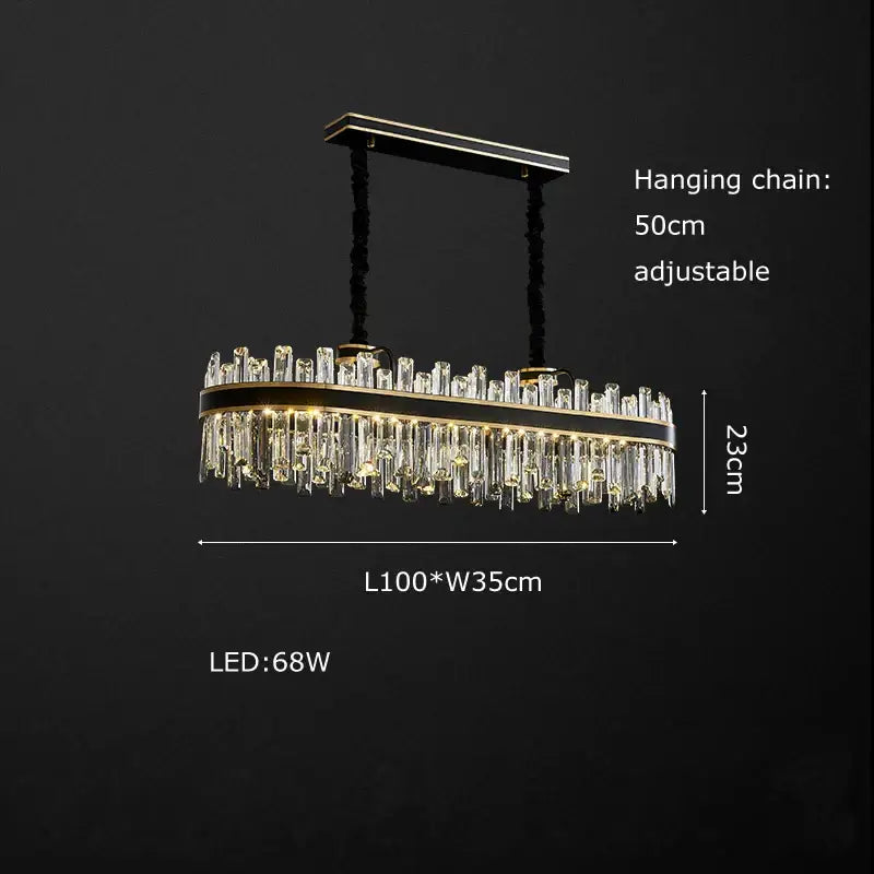 Elegant decorbites crystal chandelier with gold metal frame and clear prisms for luxury living room décor