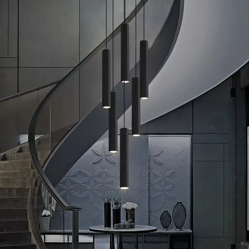 Modern black cylindrical pendant lights from decorbites crystal chandelier for sleek living room lighting