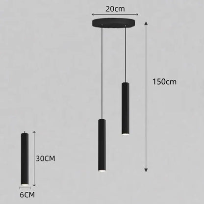Modern black cylindrical pendant light fixture with sleek matte finish for decorbites crystal chandelier lighting