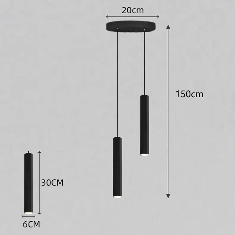 Modern black cylindrical pendant light fixture with sleek matte finish for decorbites crystal chandelier lighting