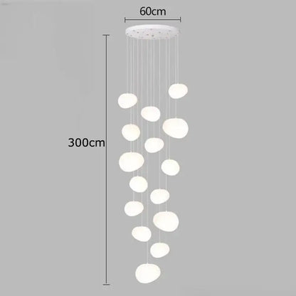 White modern decorbites crystal chandelier pendant lamp with oval frosted glass globes for living room lighting