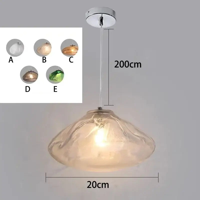 Decorbites crystal chandelier stair pendant lamp with amber hand-blown glass and chrome ceiling mount for modern lighting