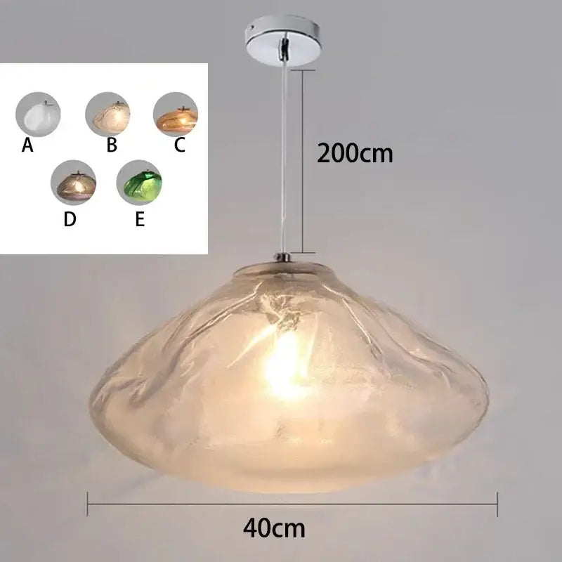 DecorBites crystal chandelier stair pendant lamp with a translucent amber glass organic hand-blown design