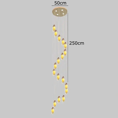 DecorBites crystal chandelier with 250cm amber glass teardrop lights and brass-toned ceiling mount for living room lighting