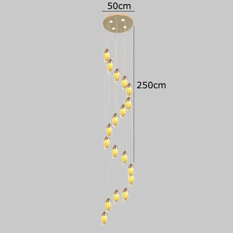 DecorBites crystal chandelier with 250cm amber glass teardrop lights and brass-toned ceiling mount for living room lighting