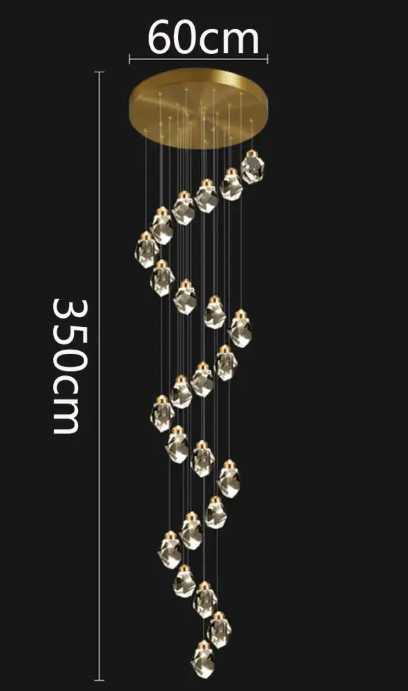 Gold-toned decorbites crystal chandelier pendant light with cascading clear crystal droplets for modern living room lighting