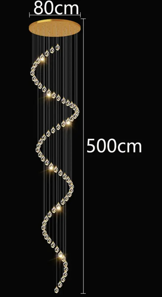 DecorBites crystal chandelier pendant light with gold mount and cascading clear crystal beads for modern interiors