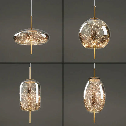 Modern glass pendant lights with warm led fairy lights and brass fixtures in decorbites crystal chandelier for kitchen decor