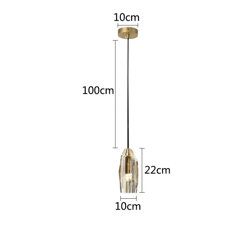 A decorbites crystal copper chandelier with a gold-toned ceiling mount and faceted clear glass shade for living room lighting