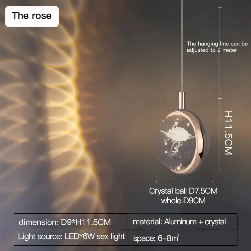 A decorbites crystal jellyfish chandelier pendant light with rose gold aluminum frame and warm led floral patterns