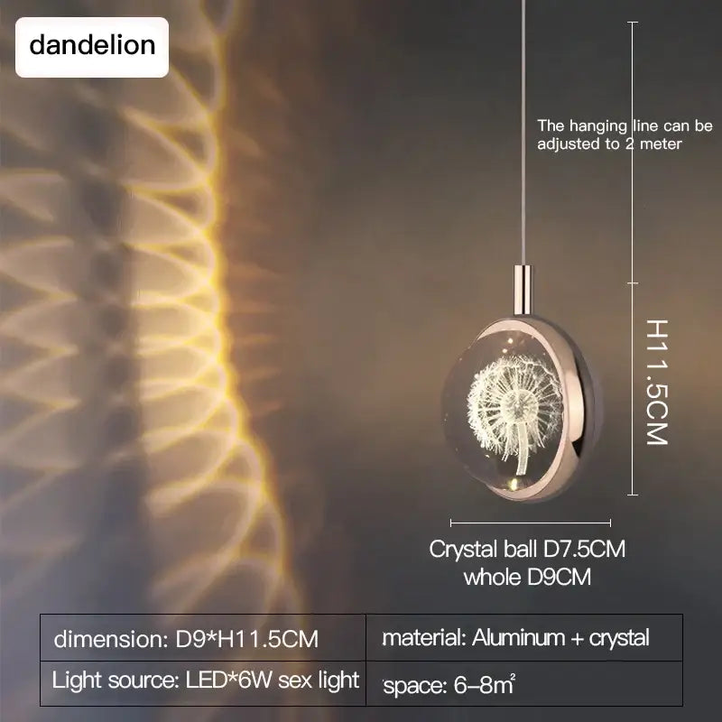 Decorbites crystal jellyfish chandelier gold pendant light with aluminum frame and warm led dandelion-themed design
