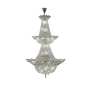 A decorbites crystal led multi tier chandelier with chrome finish and cascading clear crystals for living room lighting