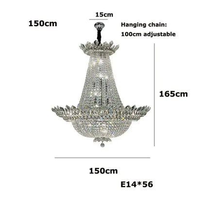 A decorbites crystal led chandelier with a chrome multi tier fluted design and adjustable hanging chain for living rooms