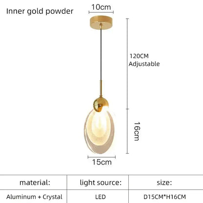 A modern decorbites crystal led chandelier gold pendant light with aluminum frame and adjustable 120cm hanging length