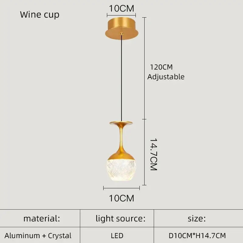 Gold-toned decorbites crystal led chandelier pendant light with crystal glass bowl and aluminum frame for dining room