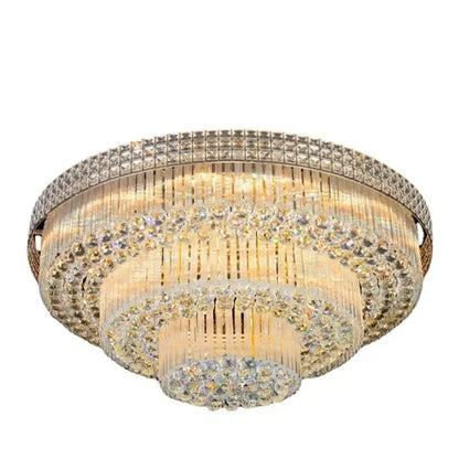 Decorbites crystal led crystal led chandelier with gold metal frame and clear crystals as ceiling lamp for living room