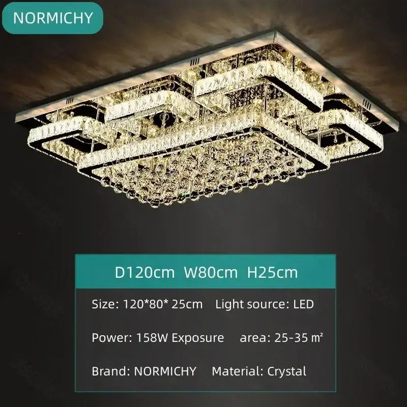 Decorbites crystal led multi-tiered silver chrome chandelier with modern design for dining room lighting