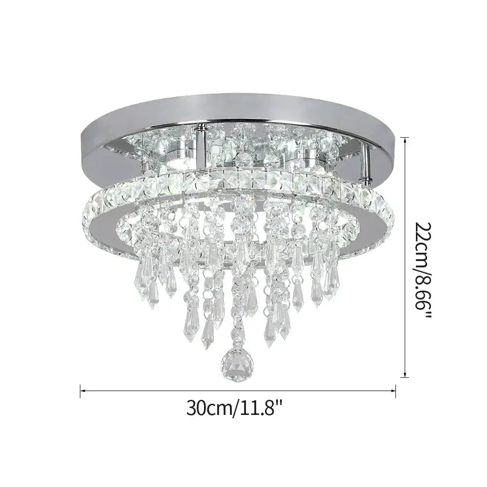 Chrome-finished Decorbites crystal led sun moon spiral chandelier with clear crystal droplets for dining room light