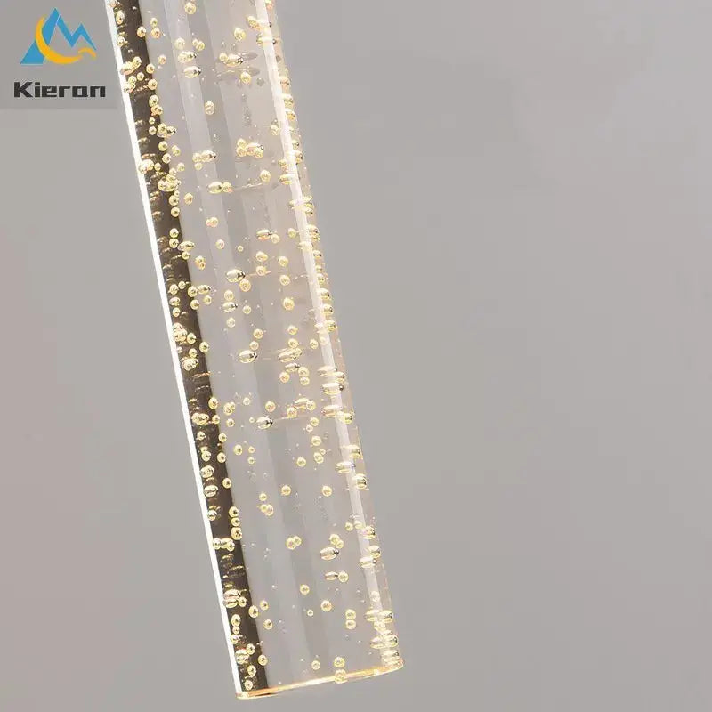 Clear acrylic tube with embedded golden bubbles in decorbites crystal led wall lamp gold sconce for bedroom decor