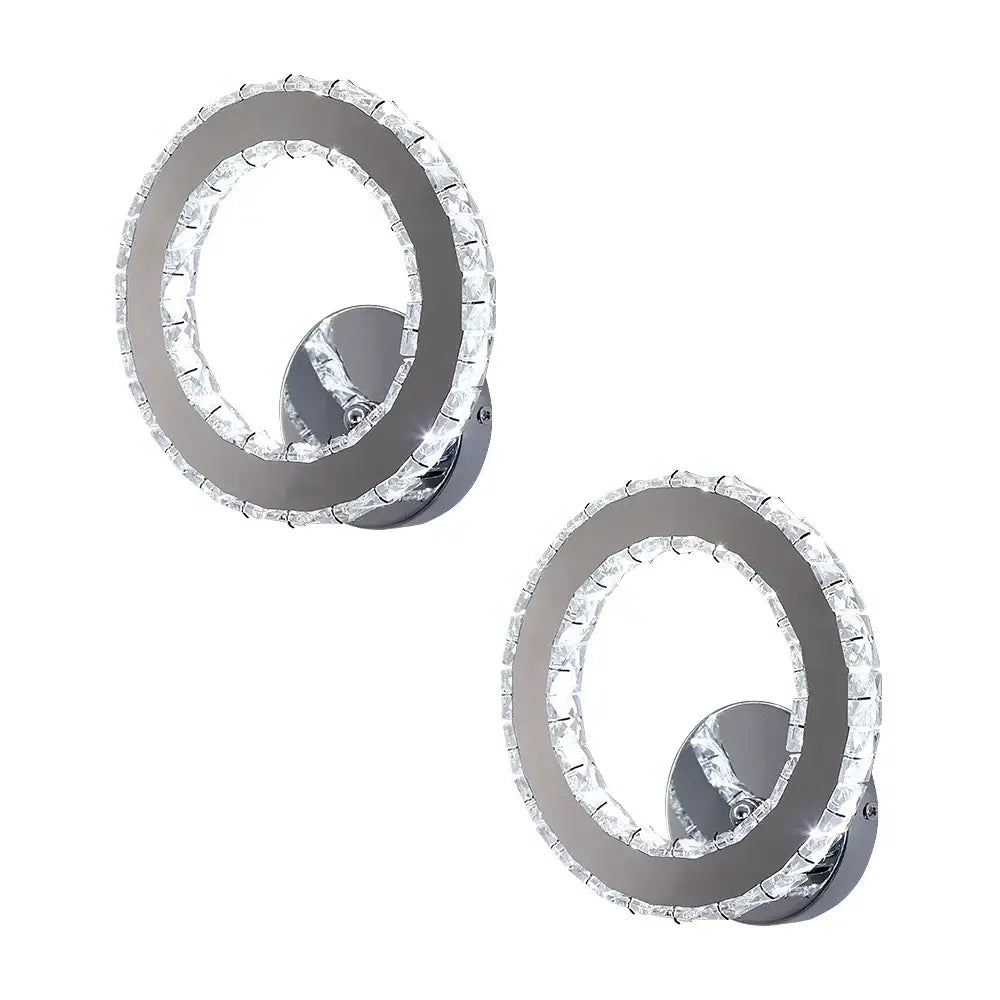 Modern heart crystal led wall sconce with chrome finish and clear crystals for stylish bedroom decorbites crystal led lighting