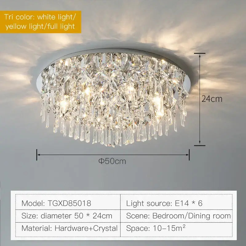 Modern black decorbites crystal light living room chandelier with chrome frame cascading faceted crystals and six e14 ceiling light