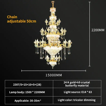 DecorBites™ Crystal Living Room Chandelier: Elegant Lighting for Home, Hotel, Club
