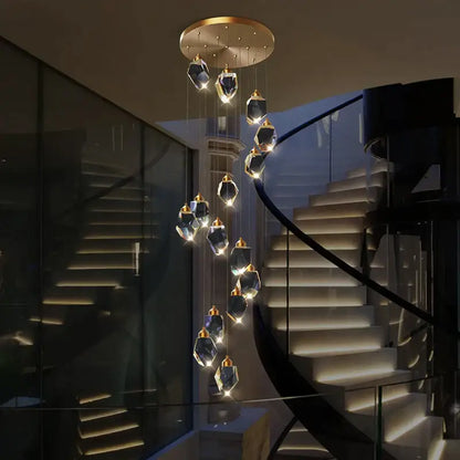Decorbites™ Kristall-Loft-Leuchter für Villa-Duplex, Große Pendelleuchte für Treppenhaus