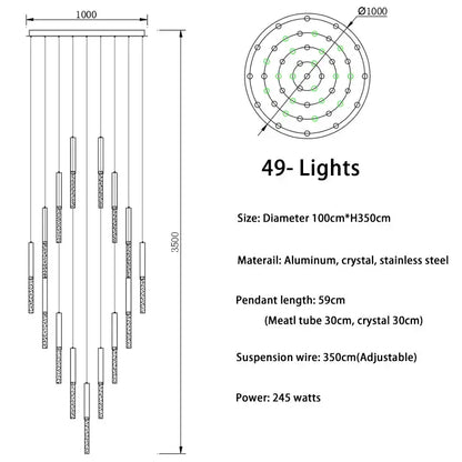 DecorBites™ Crystal Loft Chandelier: Modern Nordic Art Deco Gold LED Lighting for Living Room