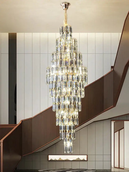 Decorbites™ Lámpara colgante Crystal Loft: Candelabro de escalera de caracol elegante