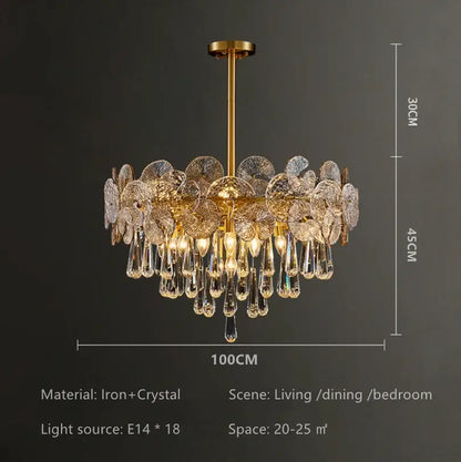DecorBites™ Crystal Lotus Chandelier: Nordic Luxury for Home Decor, Restaurant, Hotel & Bedroom