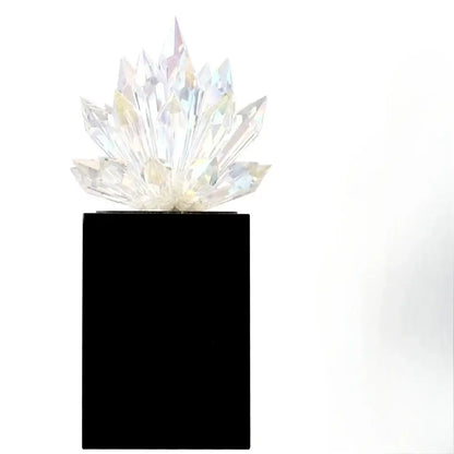 Decorbites™ Decoración de Mesa Loto de Cristal con Base Negra