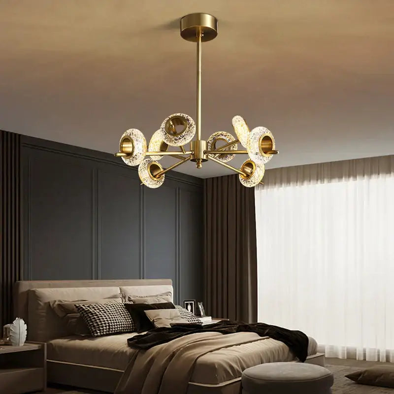DecorBites™ Crystal Lustre LED Chandelier for Home Decor - Luxury Round Ceiling Lamp