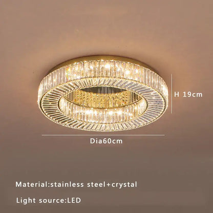 DecorBites™ Crystal Luxe C-Shape LED Ceiling Lamp Gold Finish