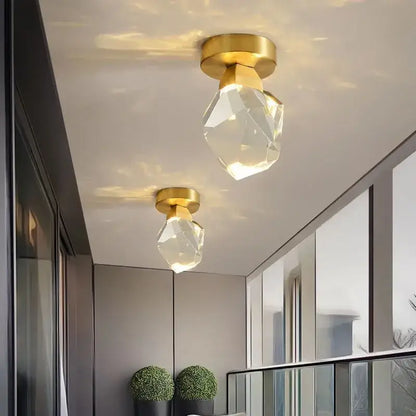 DecorBites™ Crystal Luxe Ceiling Lamp: Modern Minimalist Design for Porch, Corridor, Aisle, Balcony.