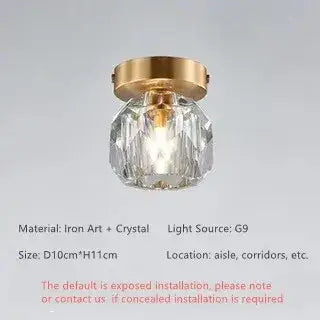 DecorBites™ Crystal Luxe Ceiling Lamp: Modern Minimalist Design for Porch, Corridor, Aisle, Balcony.
