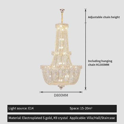 DecorBites™ Crystal Luxe Chandelier for Villa Hotel Living Room - European Modern Style