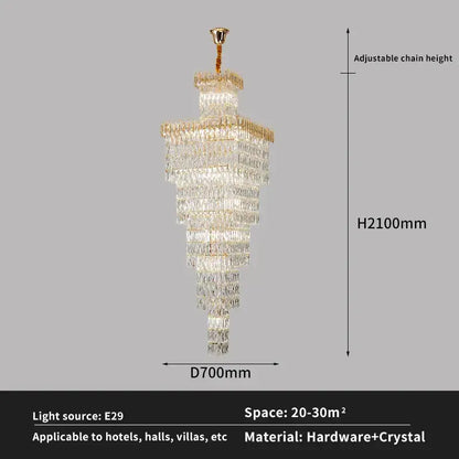DecorBites™ Crystal Luxe Living Room Chandelier - Modern & Elegant Hall Staircase Lighting