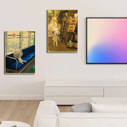 Cute 3D Cat Poster for Home Decor - Posters