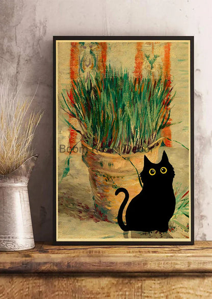 Cute Digital Cats Cartoon Poster Print - Z123 23 / 30x21cm - Posters