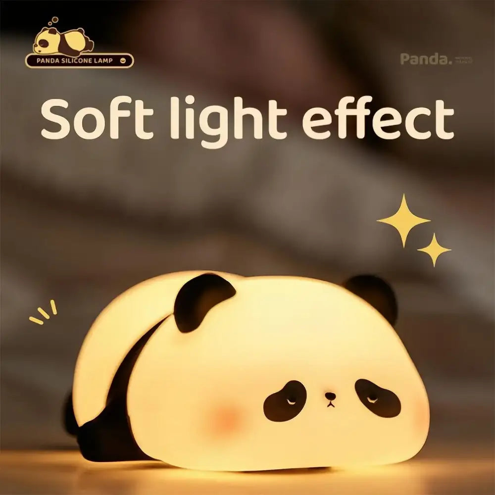 Decorbites cute panda white and black silicone night light with soft glowing light for bedroom sleep ambiance