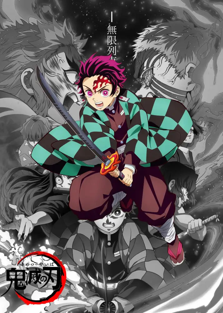 Decorbites™ demon slayer anime canvas poster featuring a vibrant character with magenta hair for home decor