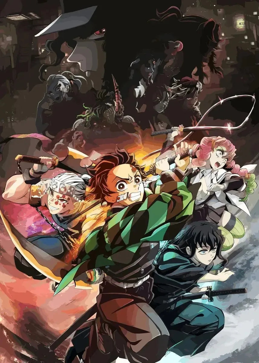 Demon Slayer Rengoku Art Poster Canvas for Home - 5 / 50X70cm Unframed - Posters