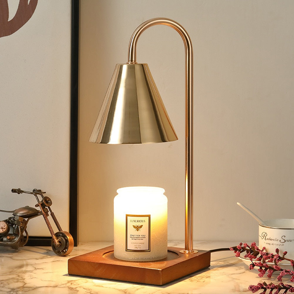 Dimmable Candle Warmer Lamp - Gold / US Plug