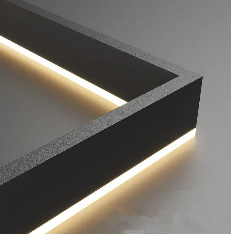 Decorbites™ dimmable nordic black led ceiling chandelier with sleek modern design and warm ambient edge lighting